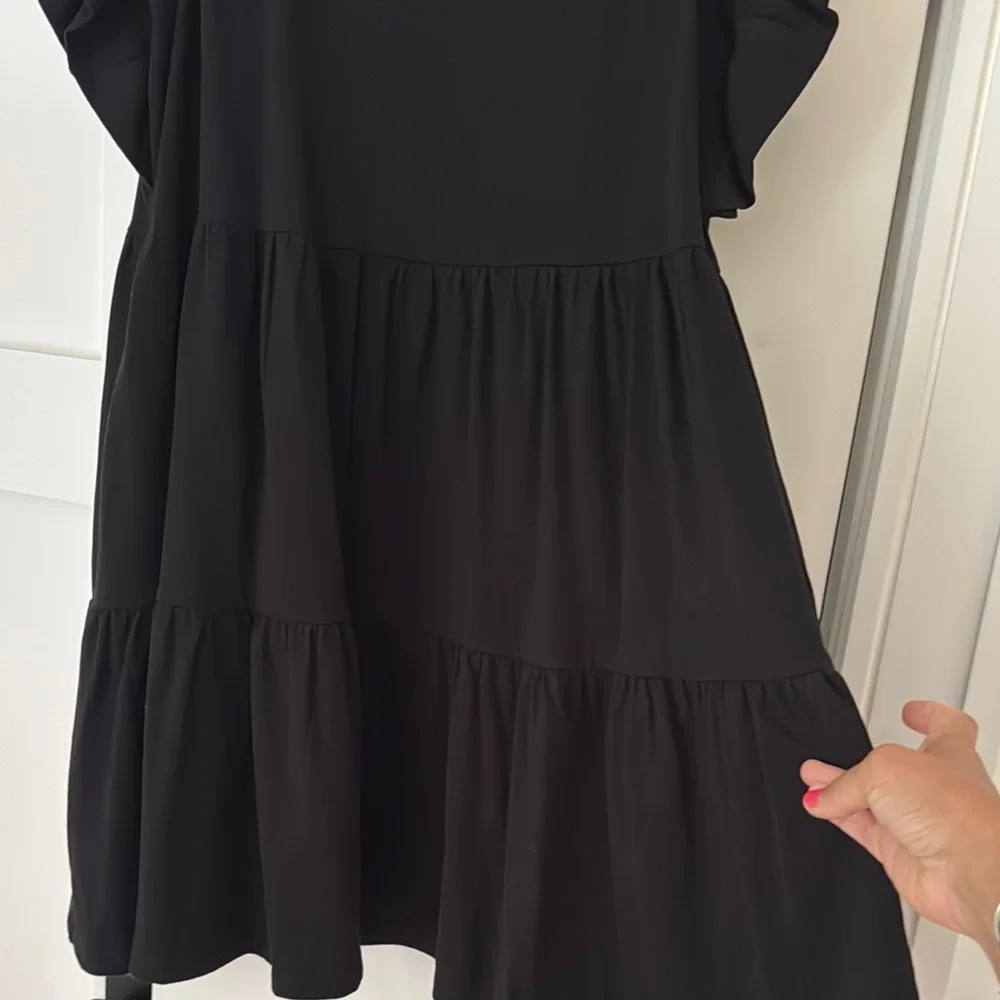 English Factory Black Ruffle Sleeve Dress - Picture 5 of 8